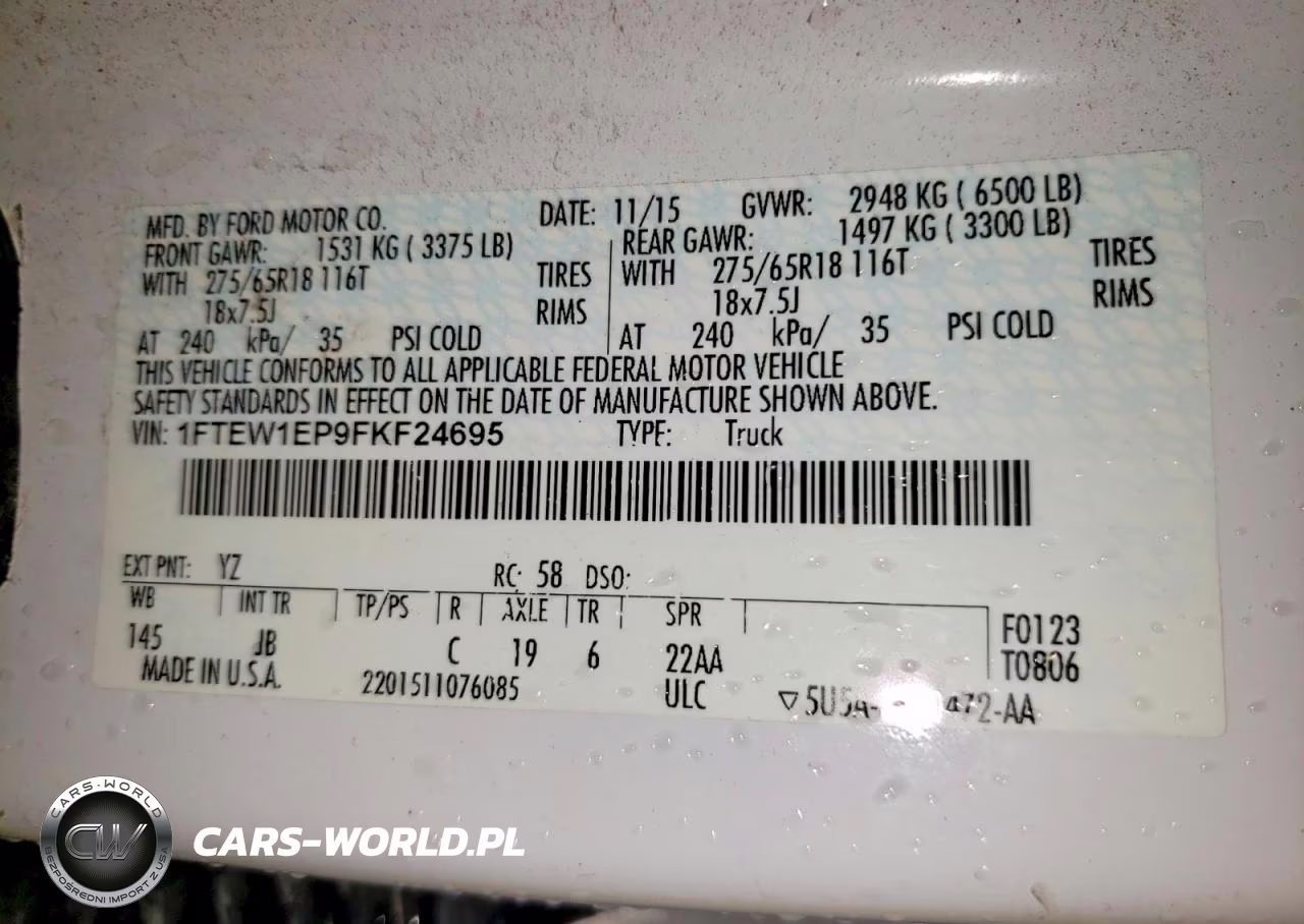 2015 Ford F150 Supercrew VIN:1FTEW1EP9FKF24695 - 12