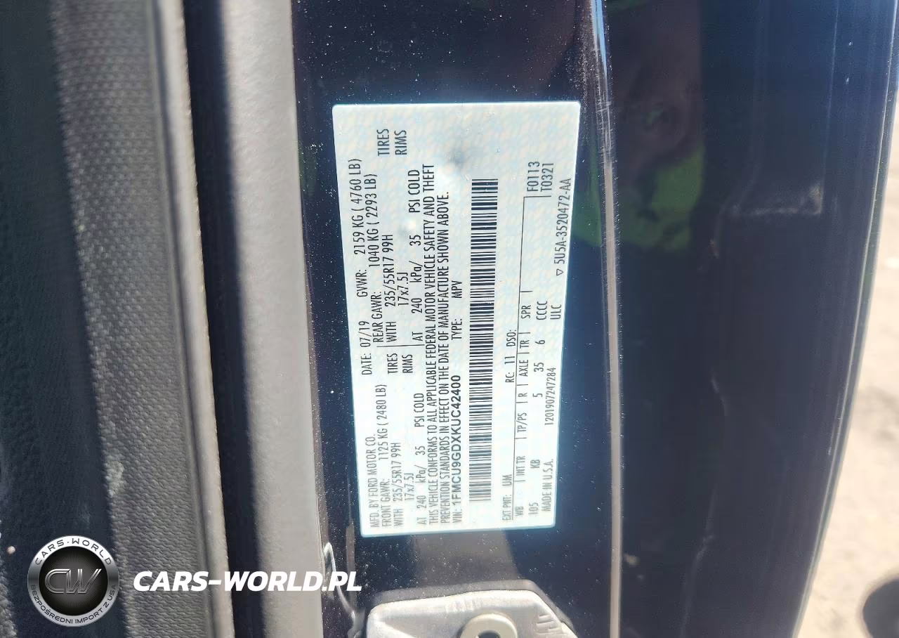 2019 Ford Escape Se VIN:1FMCU9GDXKUC42400 - 13