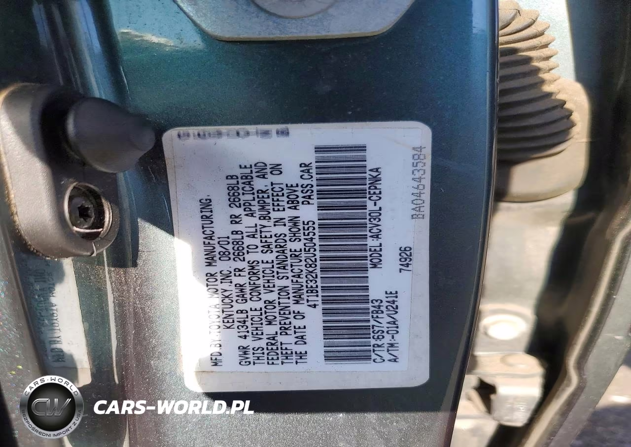 2002 Toyota Camry Le VIN:4T1BE32K82U504555 - 12