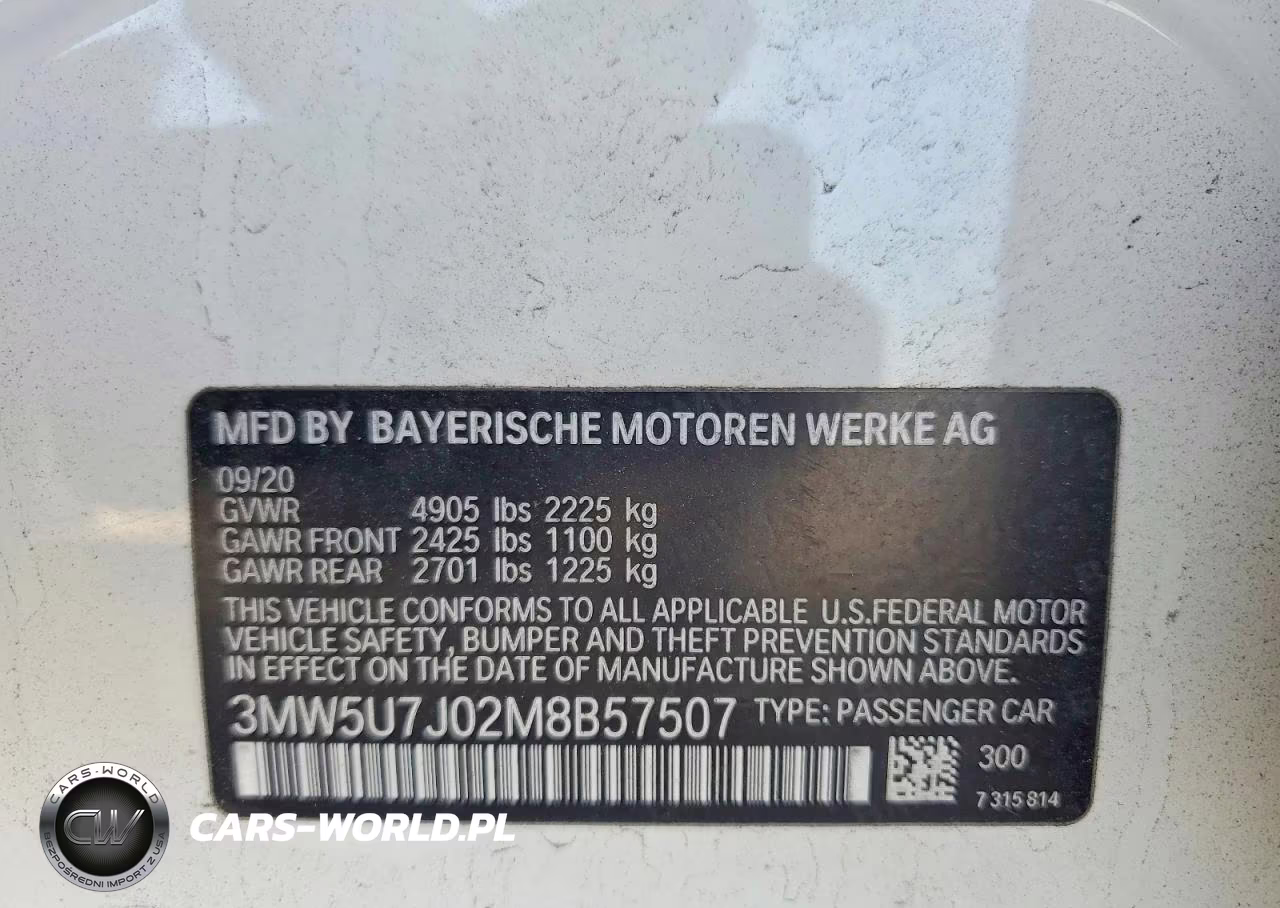 2021 BMW M340I VIN:3MW5U7J02M8B57507 - 13