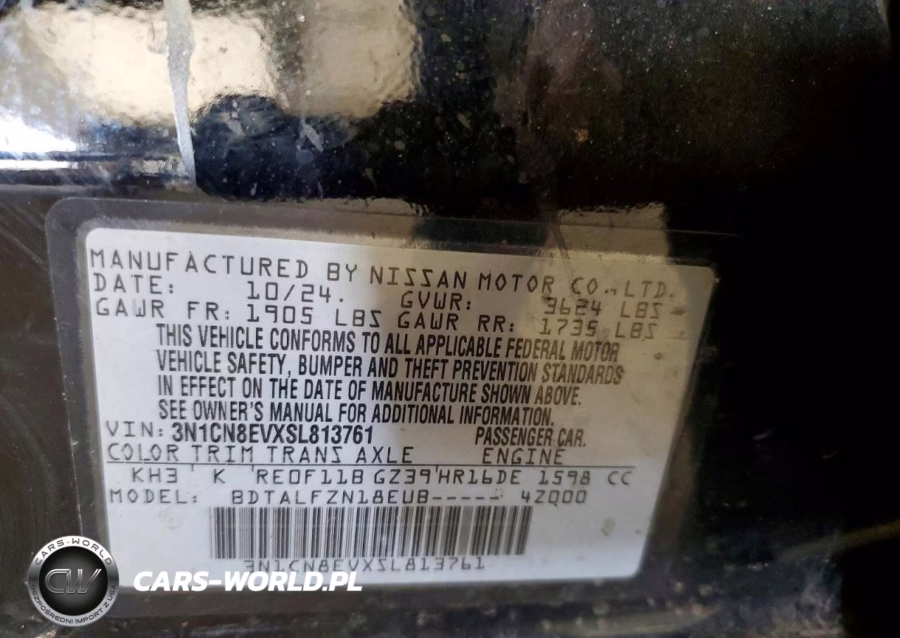 2025 Nissan Versa Sv VIN:3N1CN8EVXSL813761 - 12