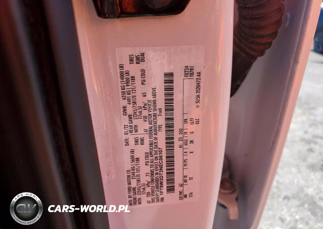 2022 Ford F-350 Limited VIN:1FT8W3DT3NEC06107 - 12