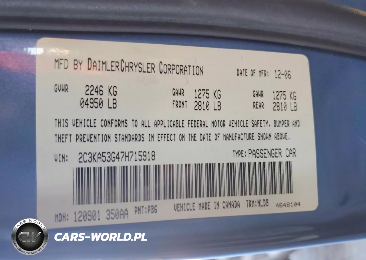 2007 Chrysler 300 Touring VIN:2C3KA53G47H715918 - 12