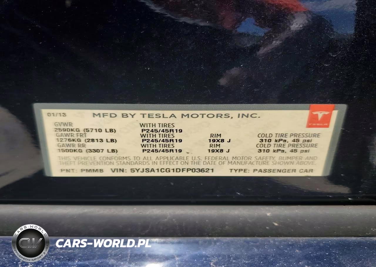 2013 Tesla Model S VIN:5YJSA1CG1DFP03621 - 12