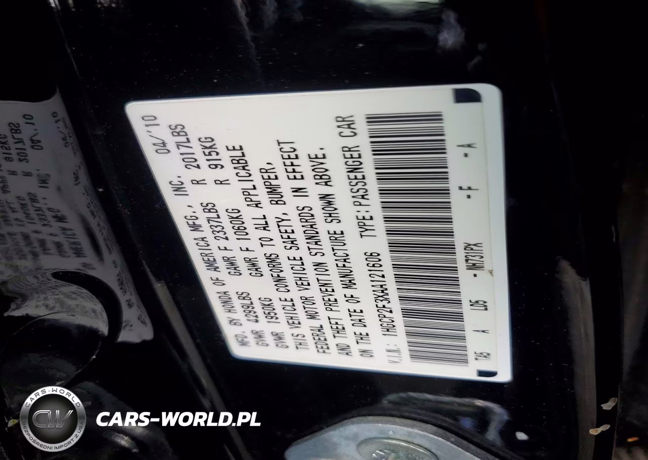2010 Honda Accord Lx VIN:1HGCP2F3XAA121606 - 12