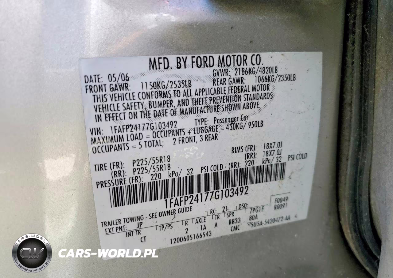 2007 Ford Five Hundred Sel VIN:1FAFP24177G103492 - 12