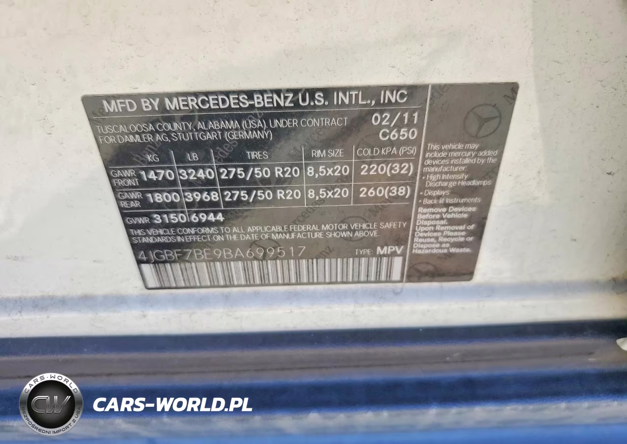 2011 Mercedes-Benz Gl 450 4Matic VIN:4JGBF7BE9BA699517 - 13