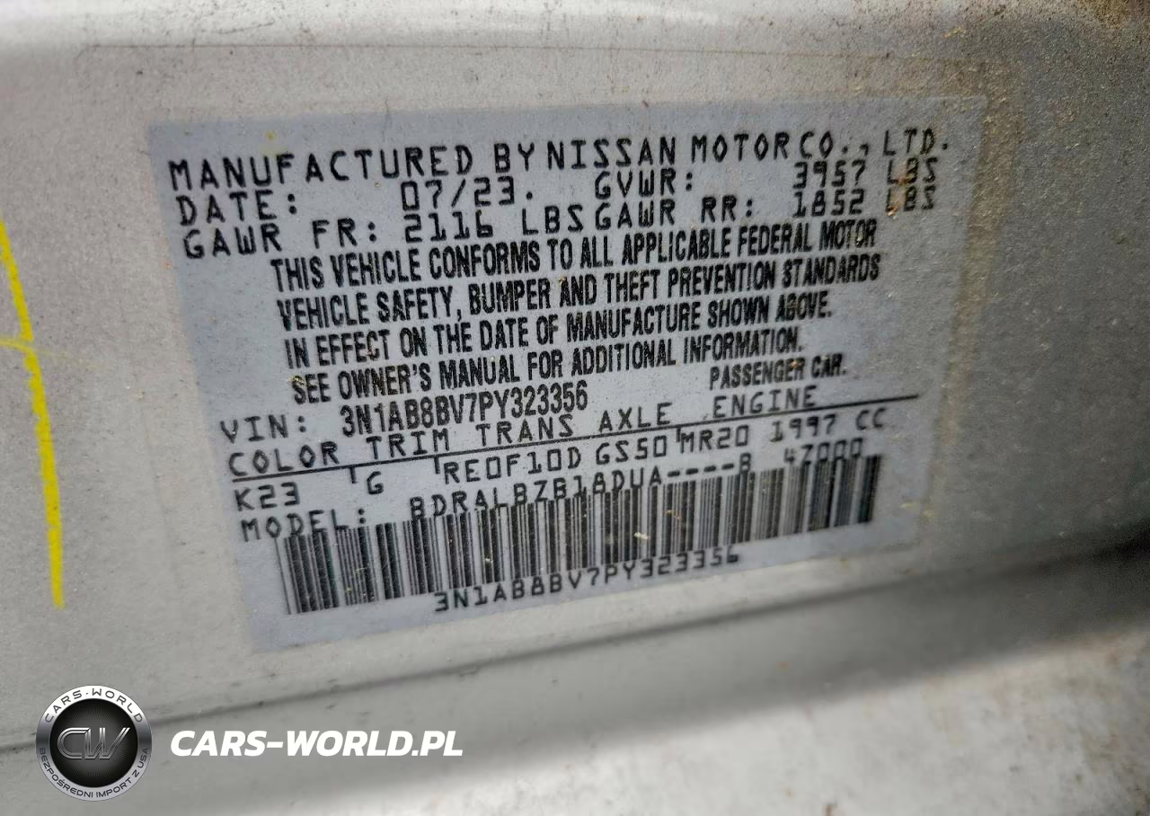 2023 Nissan Sentra S VIN:3N1AB8BV7PY323356 - 12