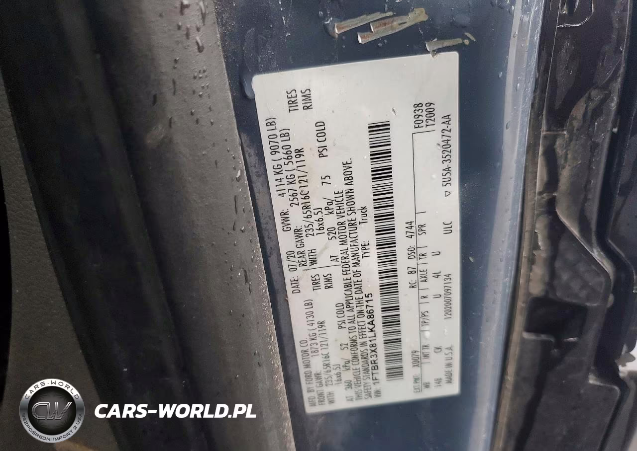 2020 Ford Transit T-250 VIN:1FTBR3X81LKA86715 - 13