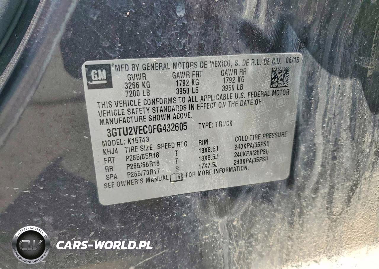 2015 GMC Sierra K1500 Slt VIN:3GTU2VEC0FG432605 - 12
