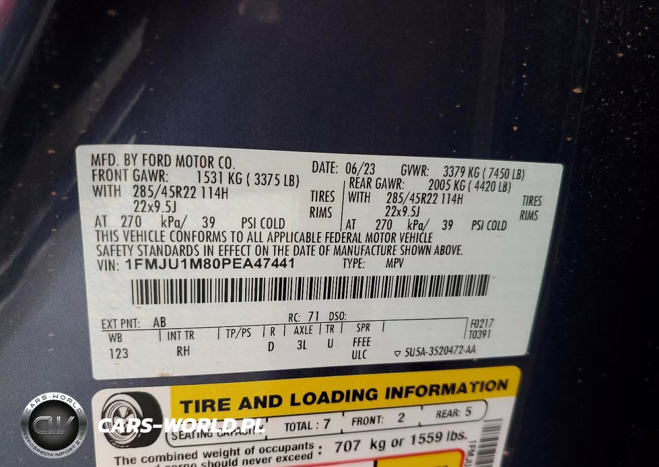 2023 Ford Expedition Platinum VIN:1FMJU1M80PEA47441 - 14