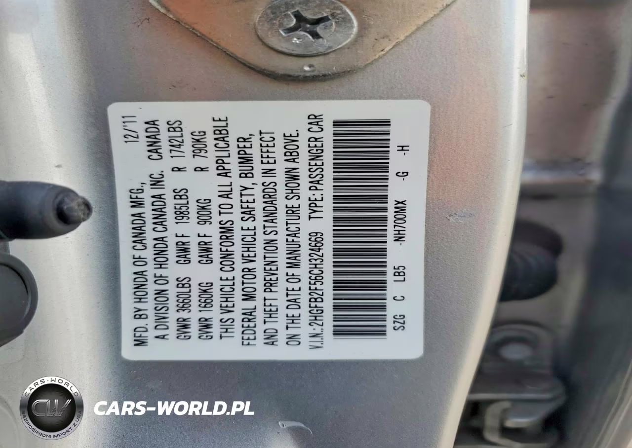 2012 Honda Civic Lx VIN:2HGFB2F56CH324669 - 13