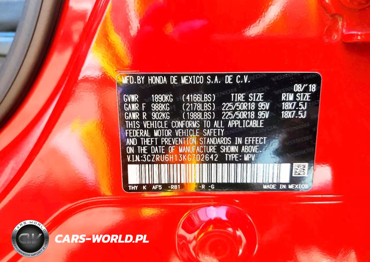 2019 Honda Hr-V Sport VIN:3CZRU6H13KG702642 - 14