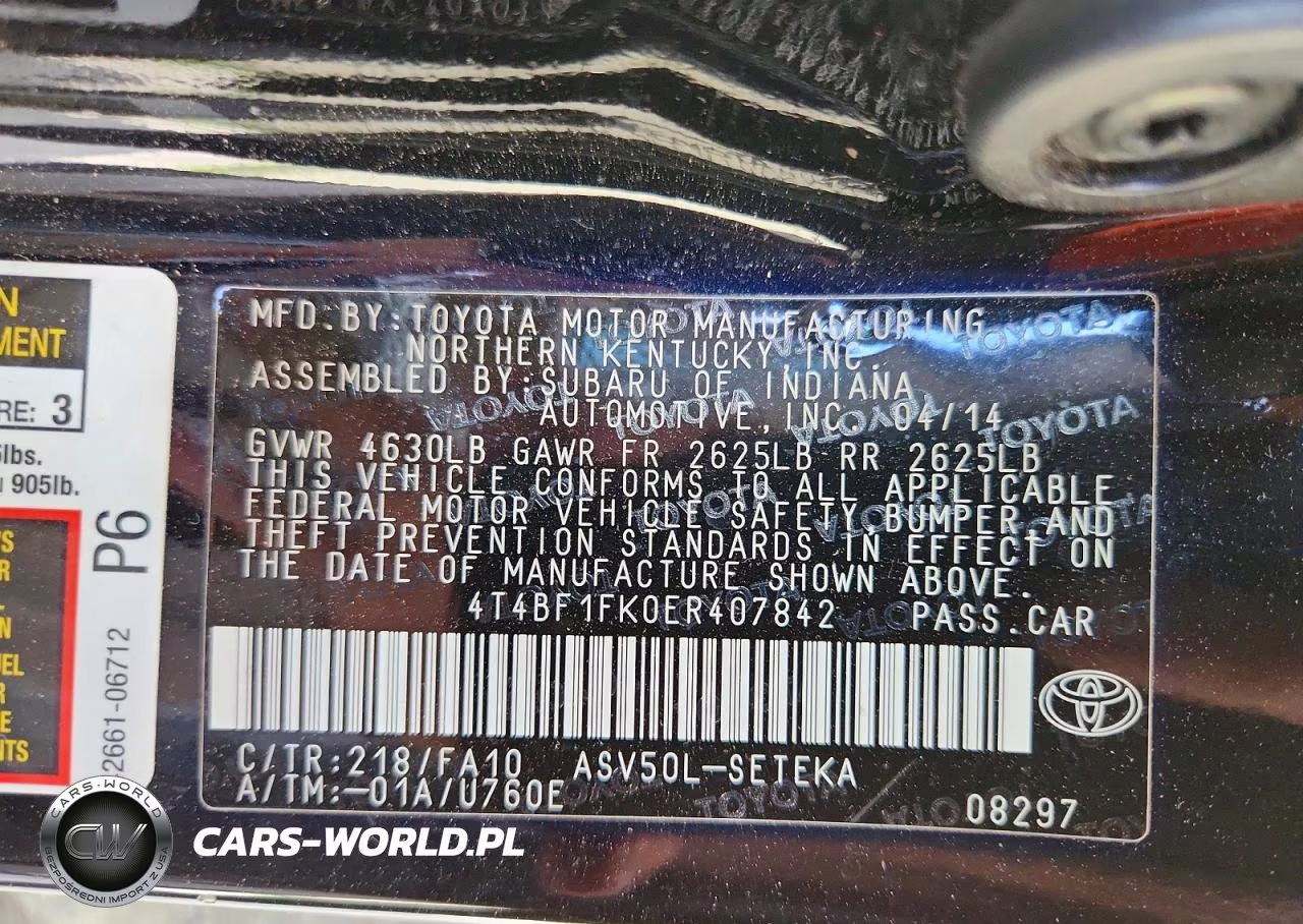 2014 Toyota Camry L VIN:4T4BF1FK0ER407842 - 12