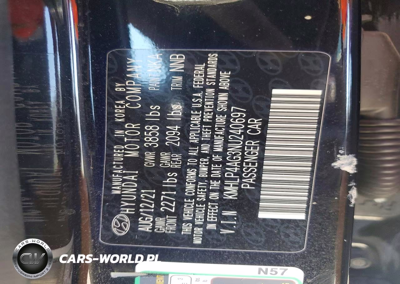 2022 Hyundai Elantra Limited VIN:KMHLP4AG3NU240697 - 12