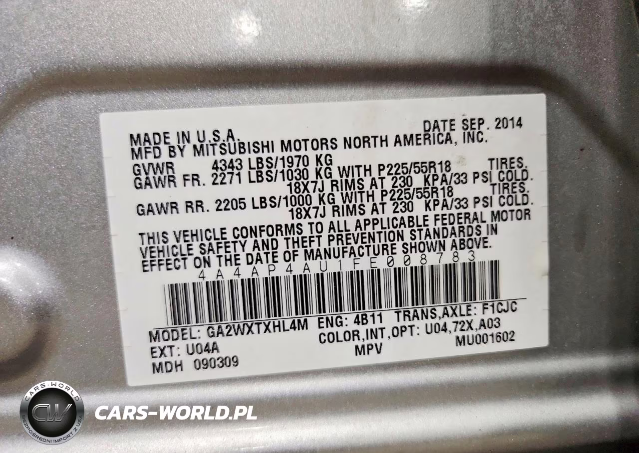 2015 Mitsubishi Outlander Sport Se VIN:4A4AP4AU1FE008783 - 13
