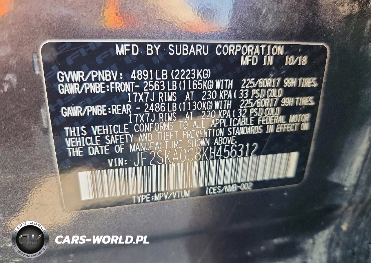 2019 Subaru Forester Premium VIN:JF2SKAGC8KH456312 - 13