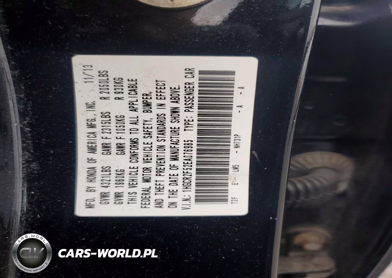 2014 Honda Accord Sport VIN:1HGCR2F52EA076985 - 12
