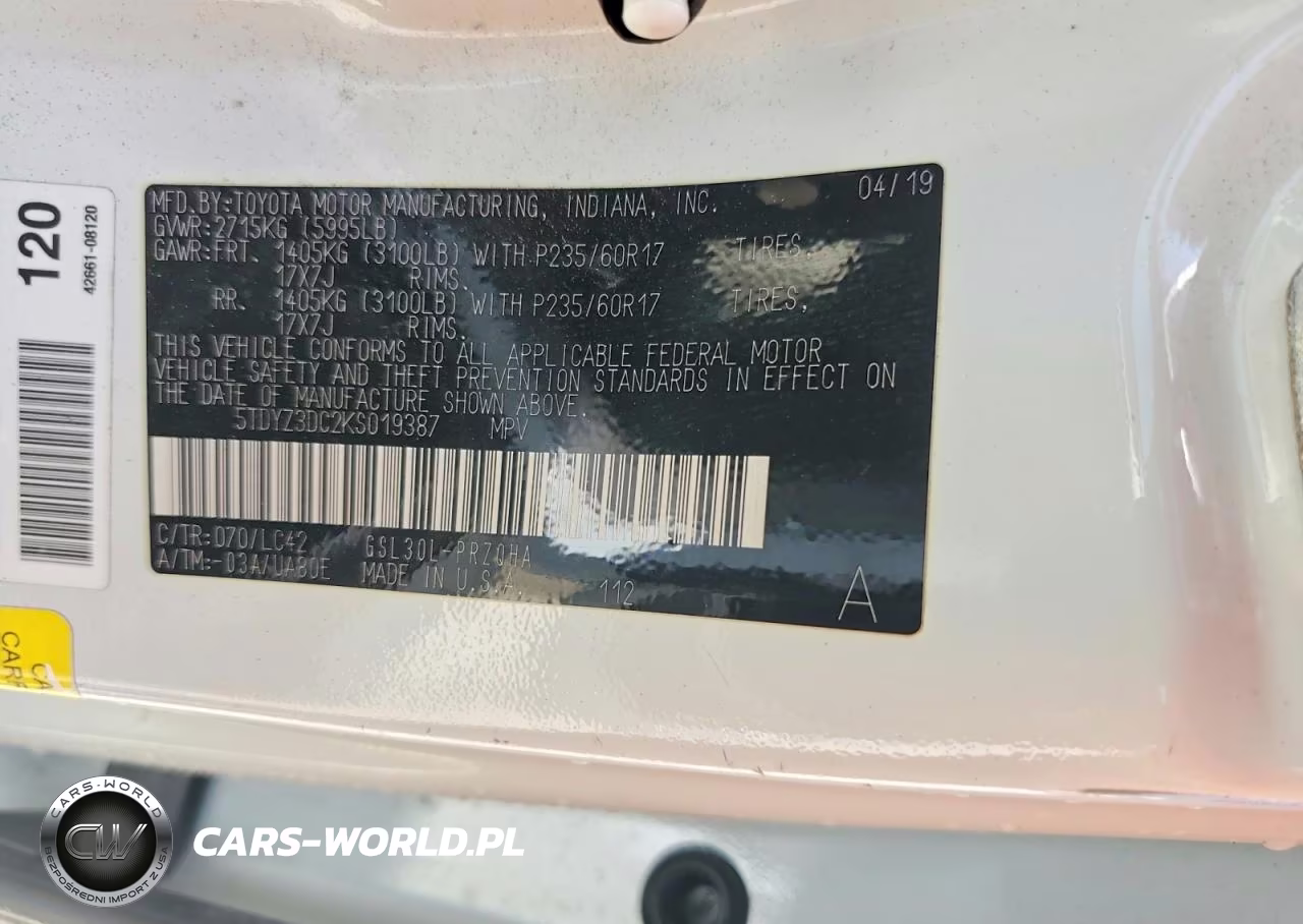 2019 Toyota Sienna Xle Premium 8-Passenger VIN:5TDYZ3DC2KS019387 - 13