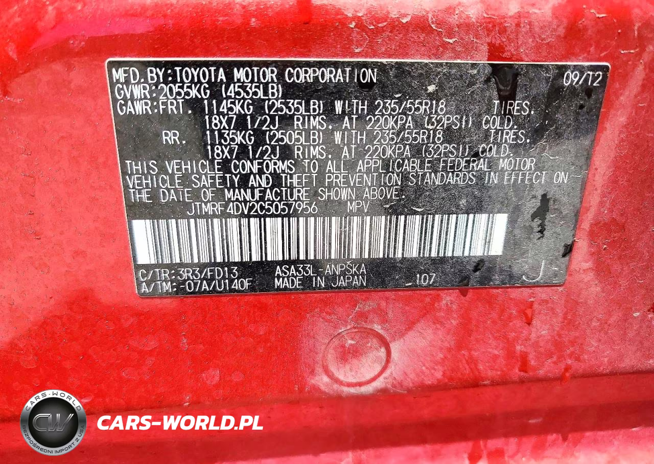 2012 Toyota Rav4 Sport VIN:JTMRF4DV2C5057956 - 13