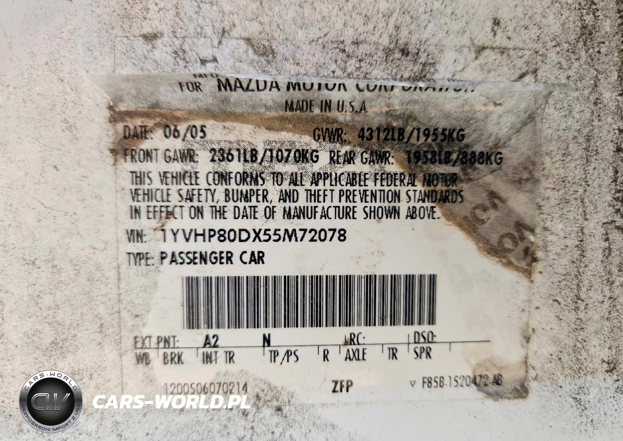 2005 Mazda 6 S VIN:1YVHP80DX55M72078 - 13