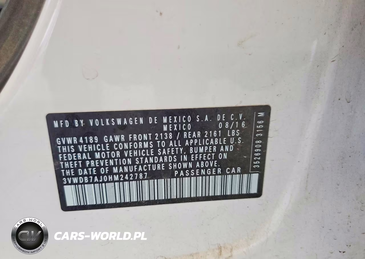 2017 Volkswagen Jetta Se VIN:3VWDB7AJ0HM242787 - 12