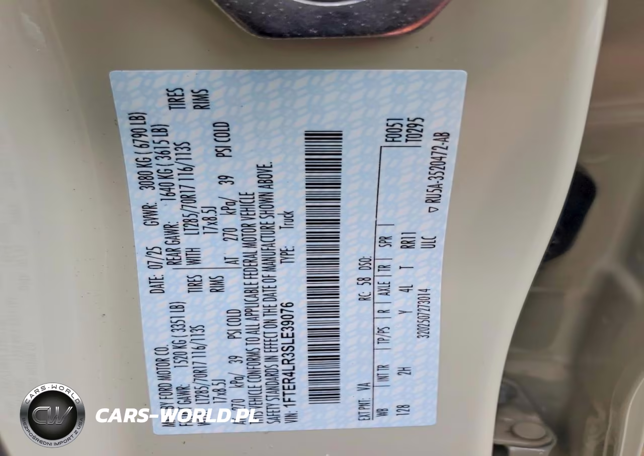 2025 Ford Ranger Raptor VIN:1FTER4LR3SLE39076 - 12
