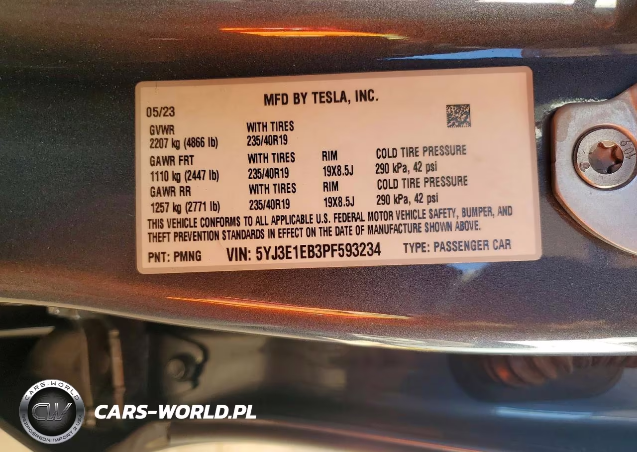 2023 Tesla Model 3 VIN:5YJ3E1EB3PF593234 - 12