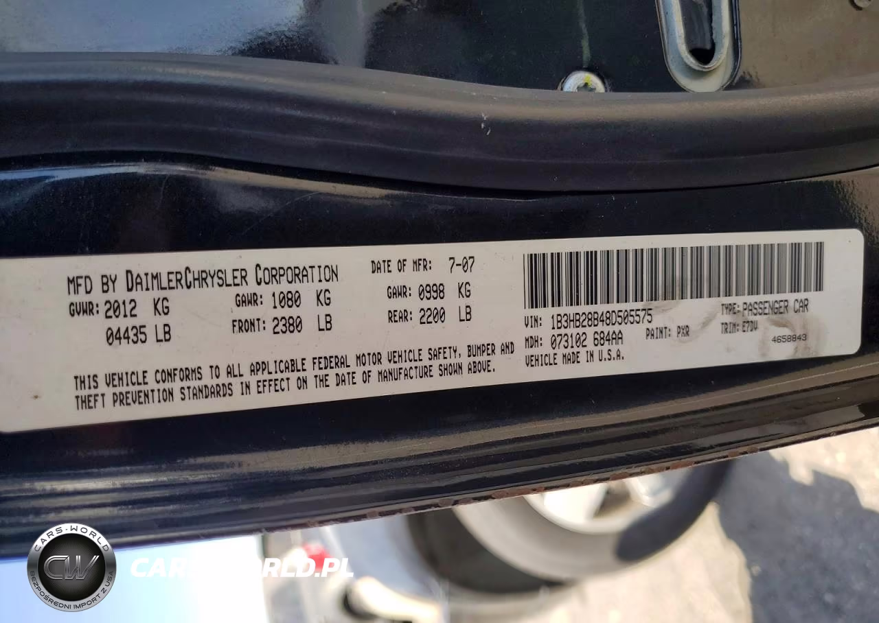2008 Dodge Caliber VIN:1B3HB28B48D505575 - 12
