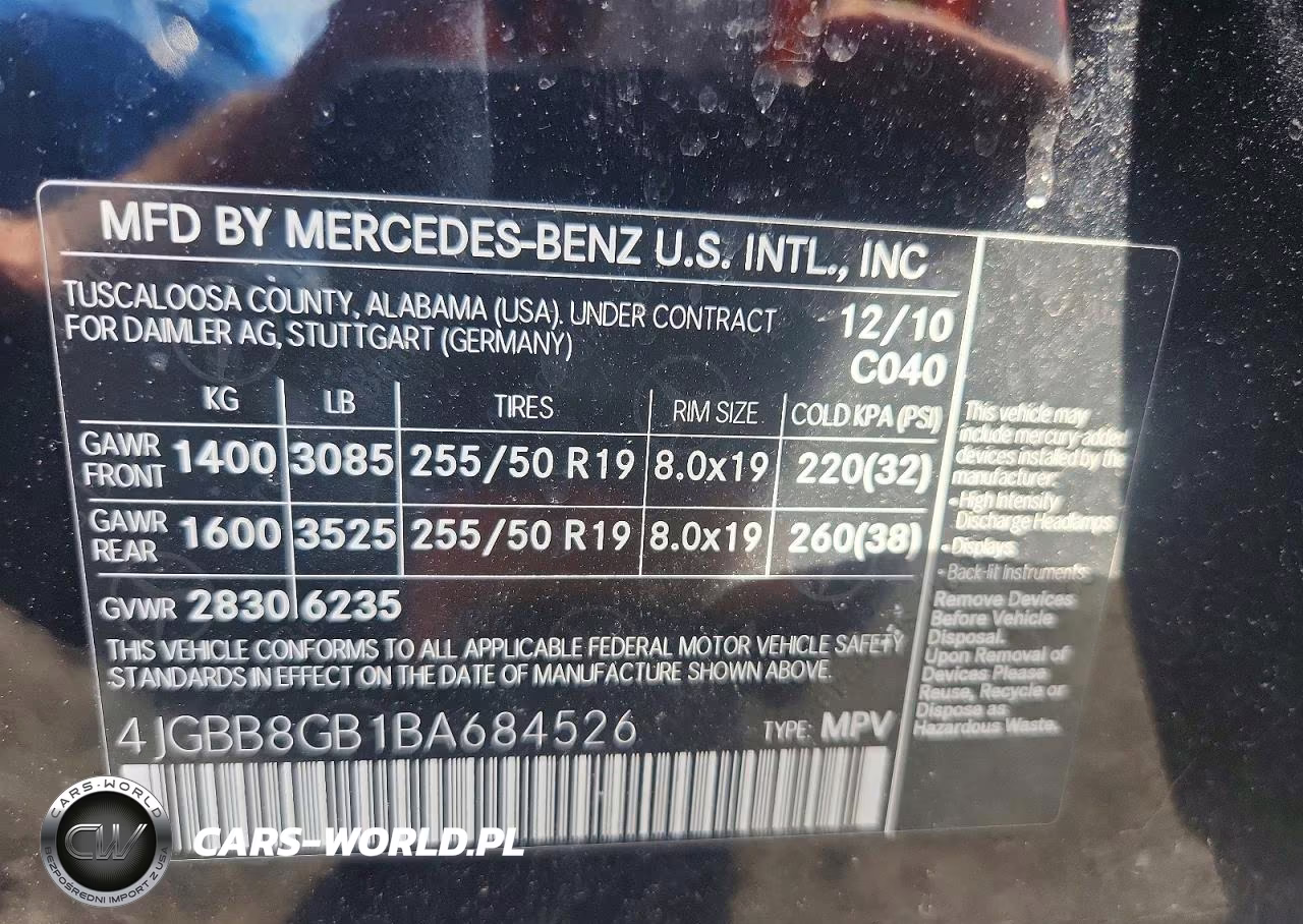 2011 Mercedes-Benz Ml 350 4Matic VIN:4JGBB8GB1BA684526 - 13