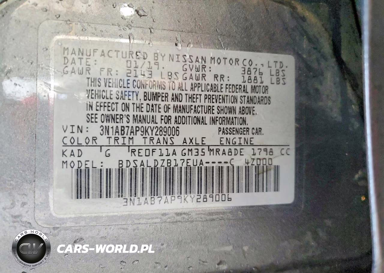 2019 Nissan Sentra Sv VIN:3N1AB7AP9KY289006 - 12
