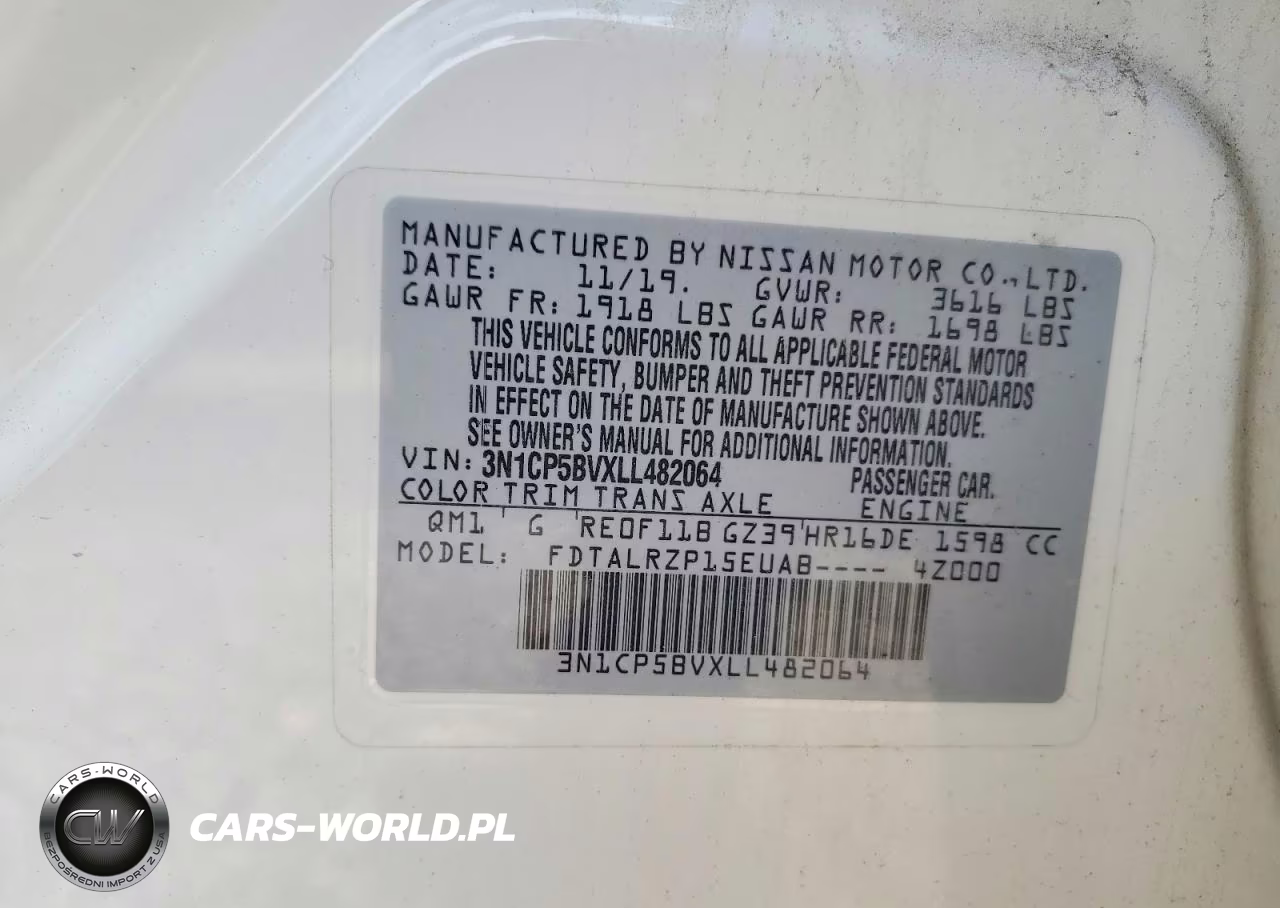 2020 Nissan Kicks S VIN:3N1CP5BVXLL482064 - 13