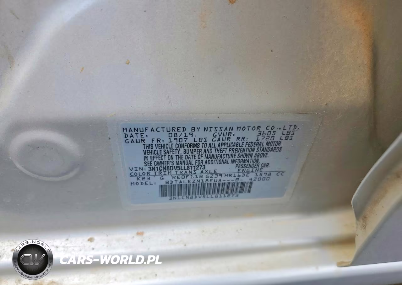 2020 Nissan Versa S VIN:3N1CN8DV5LL811273 - 12