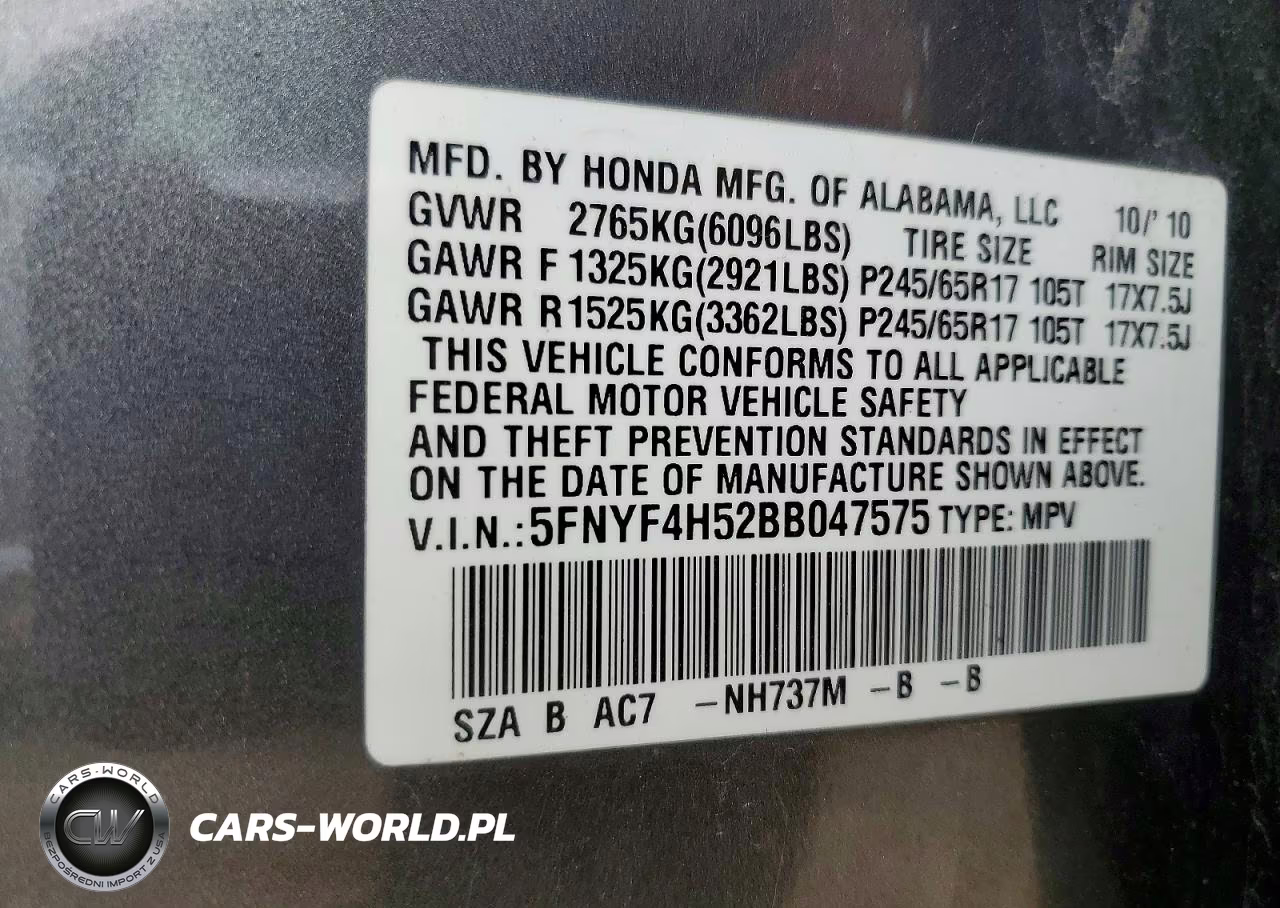 2011 Honda Pilot Exl VIN:5FNYF4H52BB047575 - 13