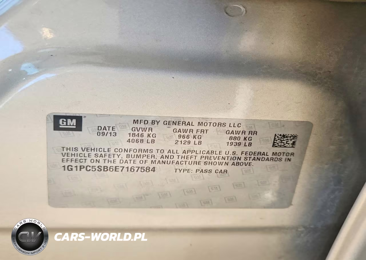 2014 Chevrolet Cruze Lt VIN:1G1PC5SB6E7167584 - 12