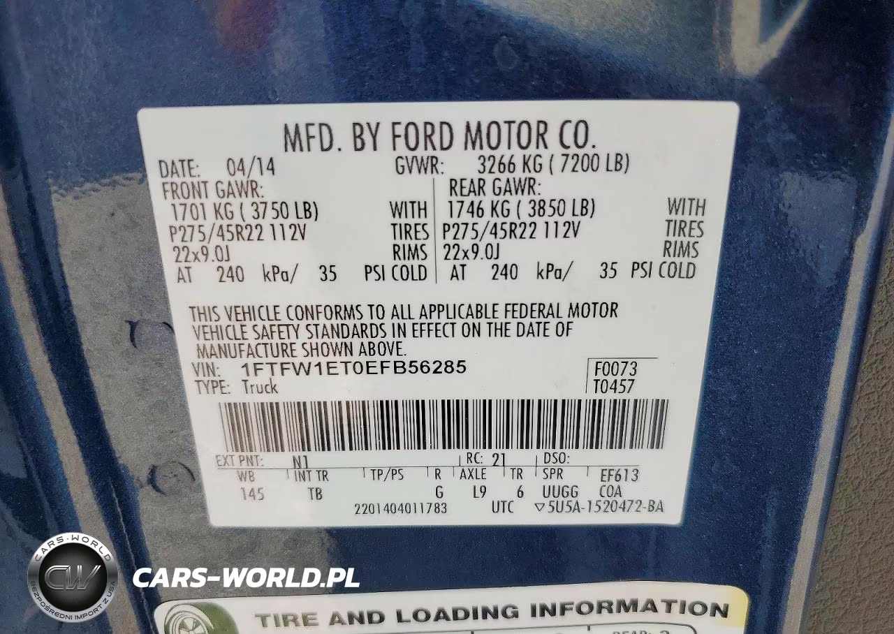 2014 Ford F150 Supercrew VIN:1FTFW1ET0EFB56285 - 12