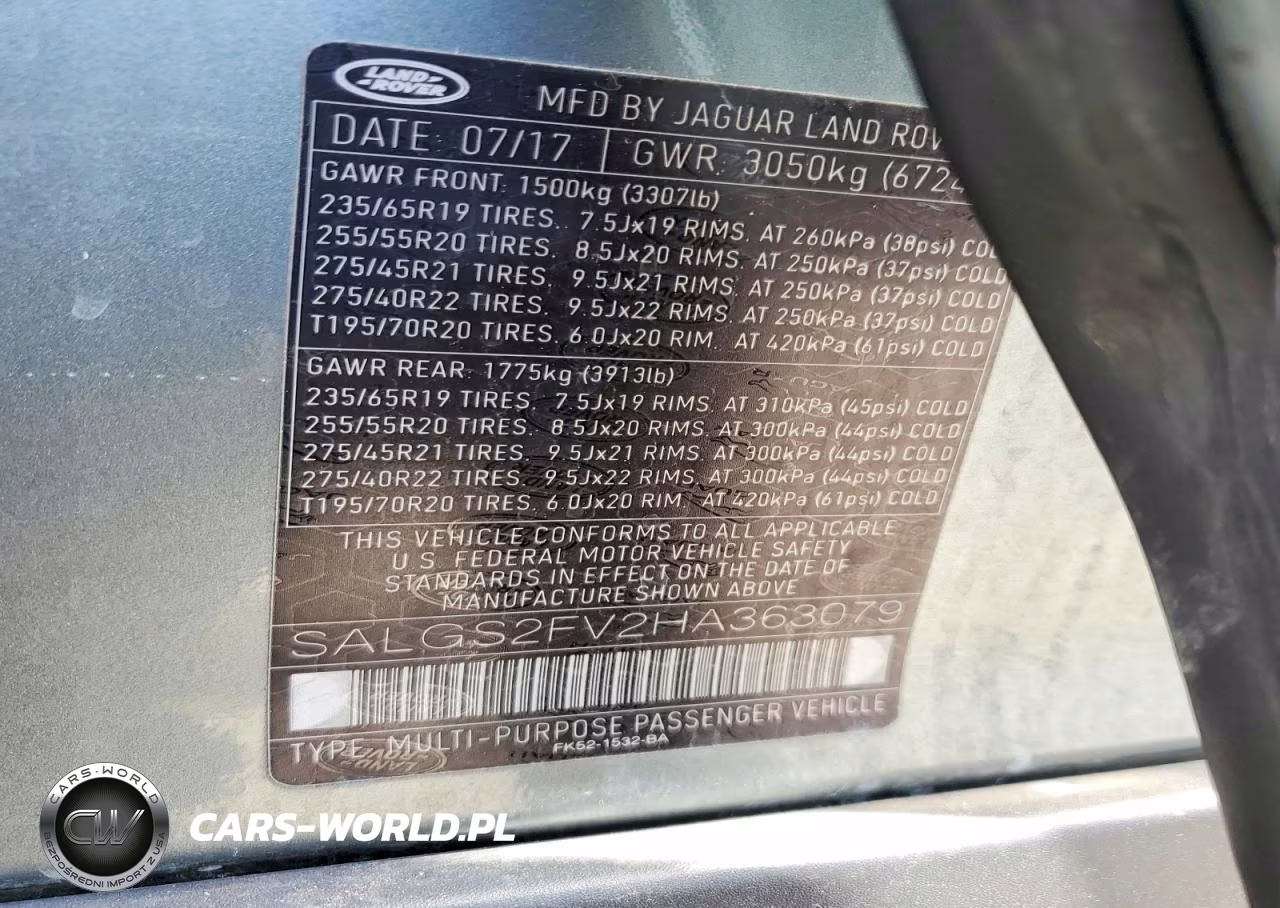 2017 Land Rover Range Rove VIN:SALGS2FV2HA363079 - 12