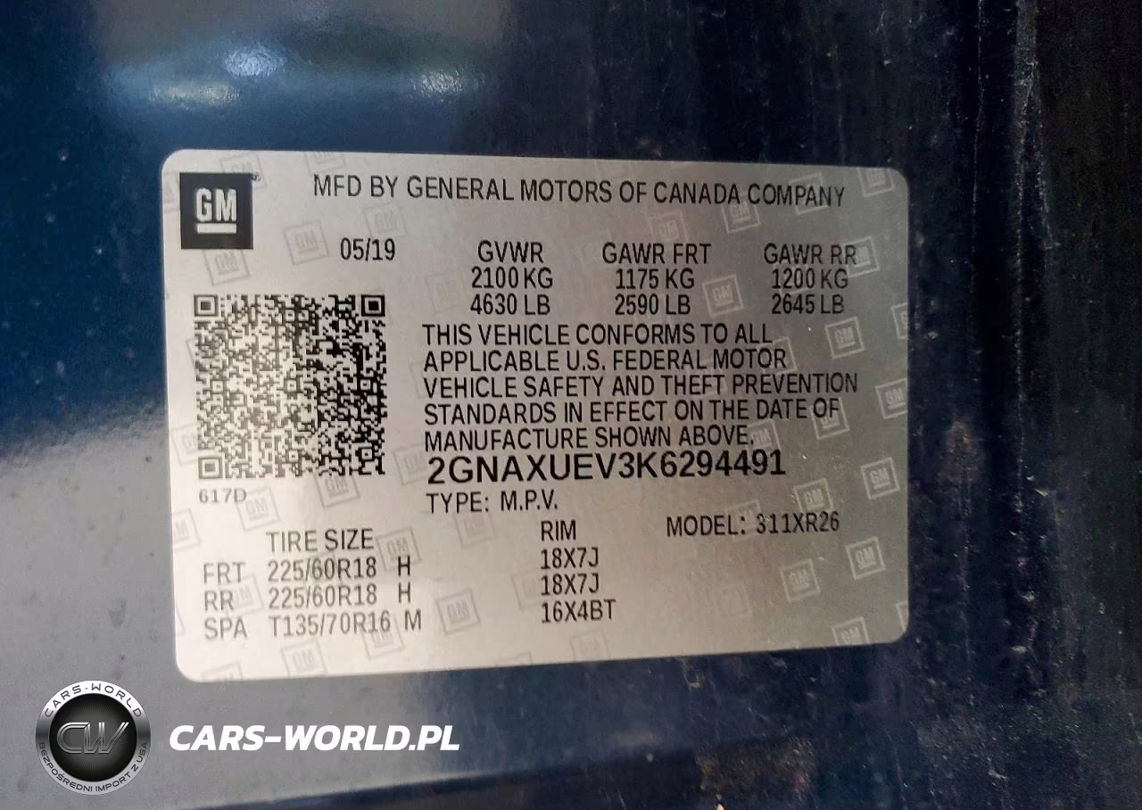 2019 Chevrolet Equinox Lt VIN:2GNAXUEV3K6294491 - 13