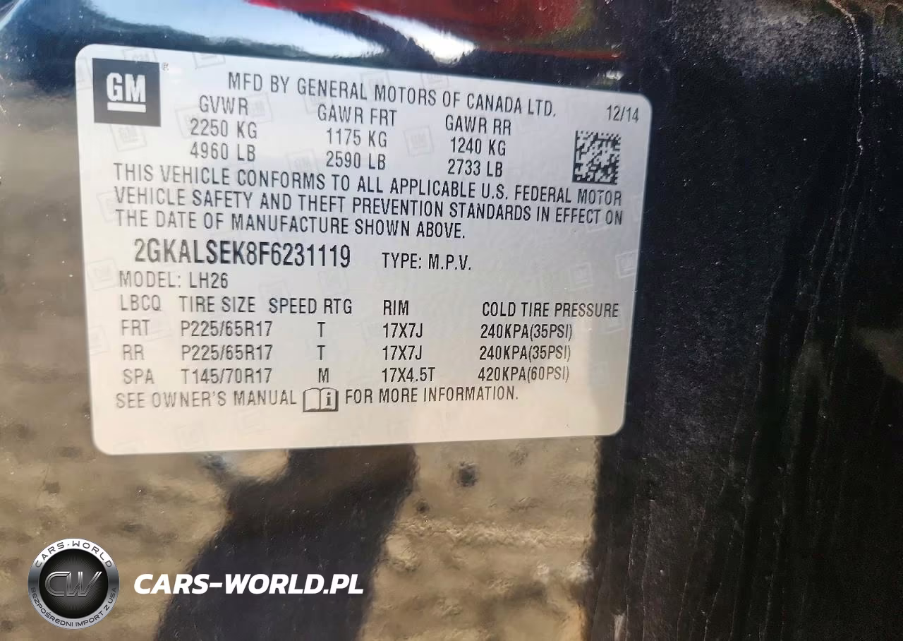 2015 GMC Terrain Slt VIN:2GKALSEK8F6231119 - 13