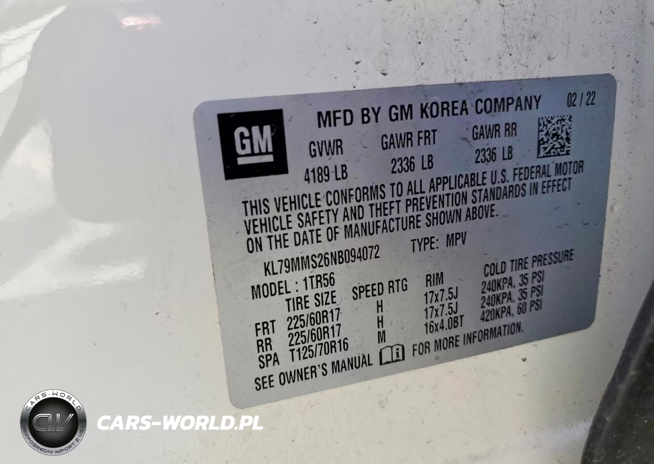 2022 Chevrolet Trailblazer Ls VIN:KL79MMS26NB094072 - 13