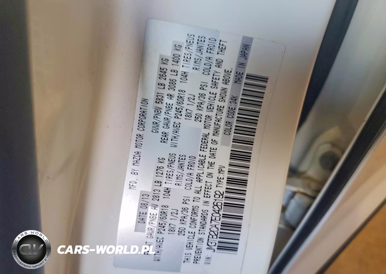 2014 Mazda Cx-9 Touring VIN:JM3TB2CA7E0426192 - 13