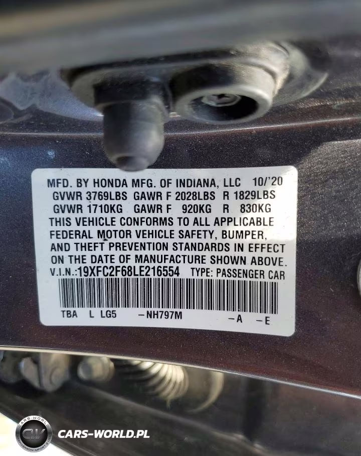 2020 Honda Civic Lx VIN:19XFC2F68LE216554 - 12