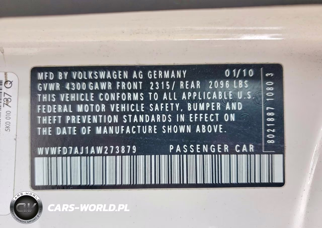 2010 Volkswagen Gti VIN:WVWFD7AJ1AW273879 - 12