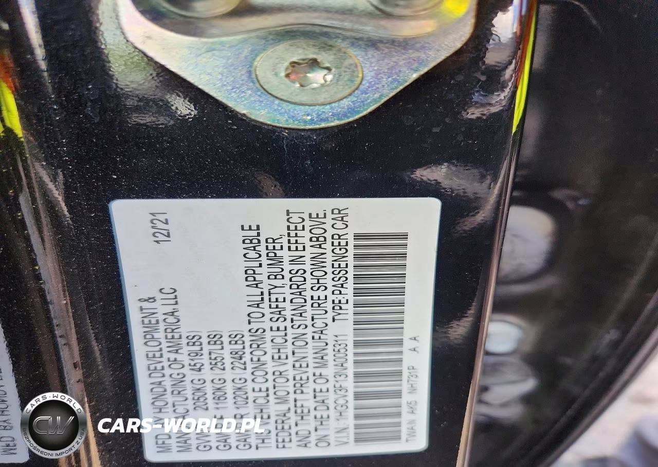 2022 Honda Accord Hybrid VIN:1HGCV3F13NA005311 - 12