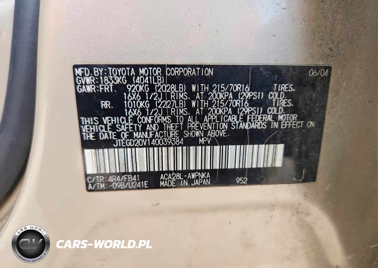2004 Toyota Rav4 Base VIN:JTEGD20V140039384 - 13