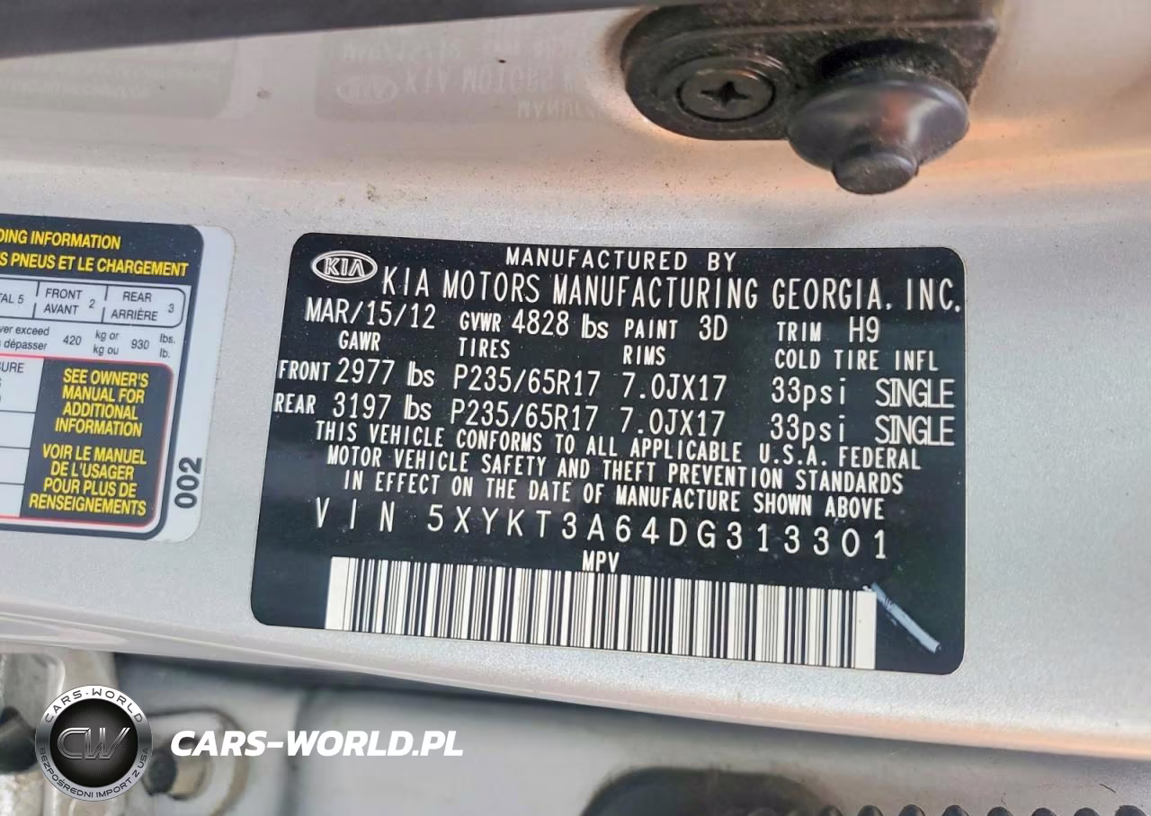 2013 Kia Sorento Lx VIN:5XYKT3A64DG313301 - 13