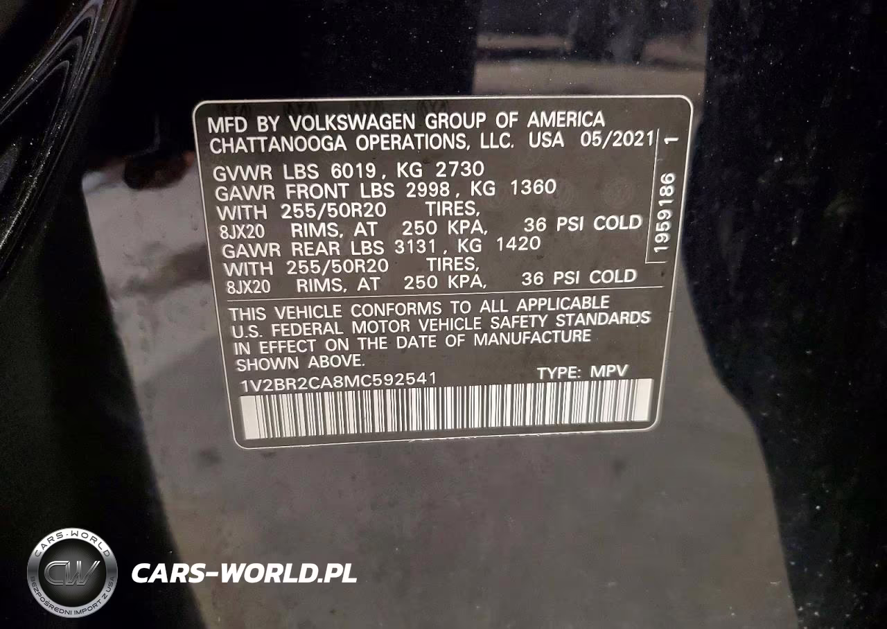 2021 Volkswagen Atlas Sel VIN:1V2BR2CA8MC592541 - 13