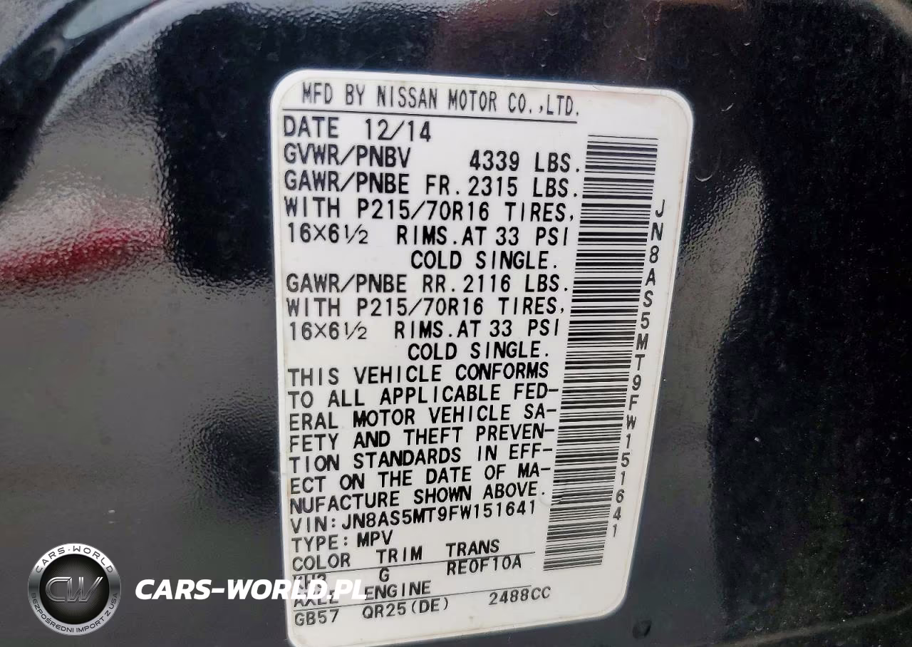2015 Nissan Rogue Select S VIN:JN8AS5MT9FW151641 - 13