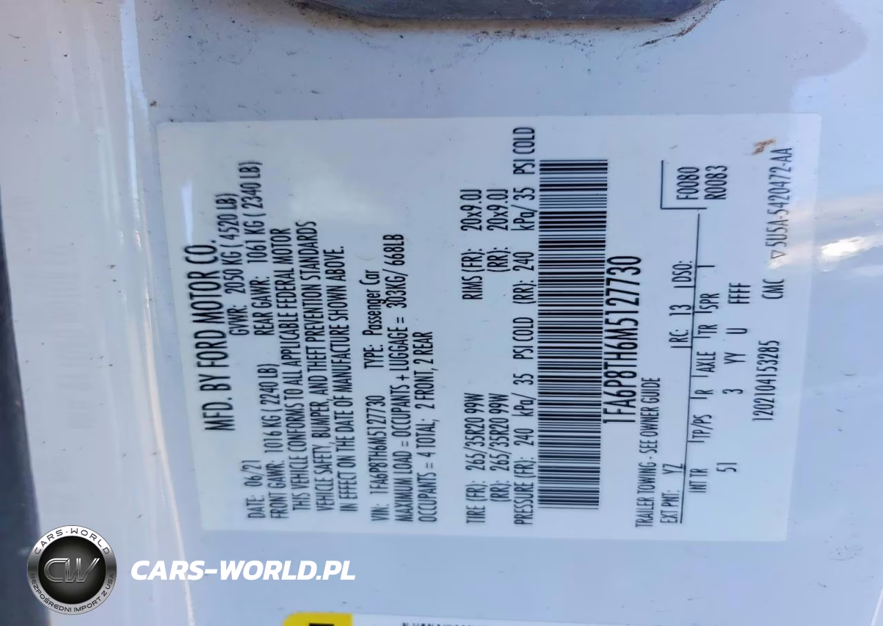 2021 Ford Mustang VIN:1FA6P8TH6M5127730 - 12