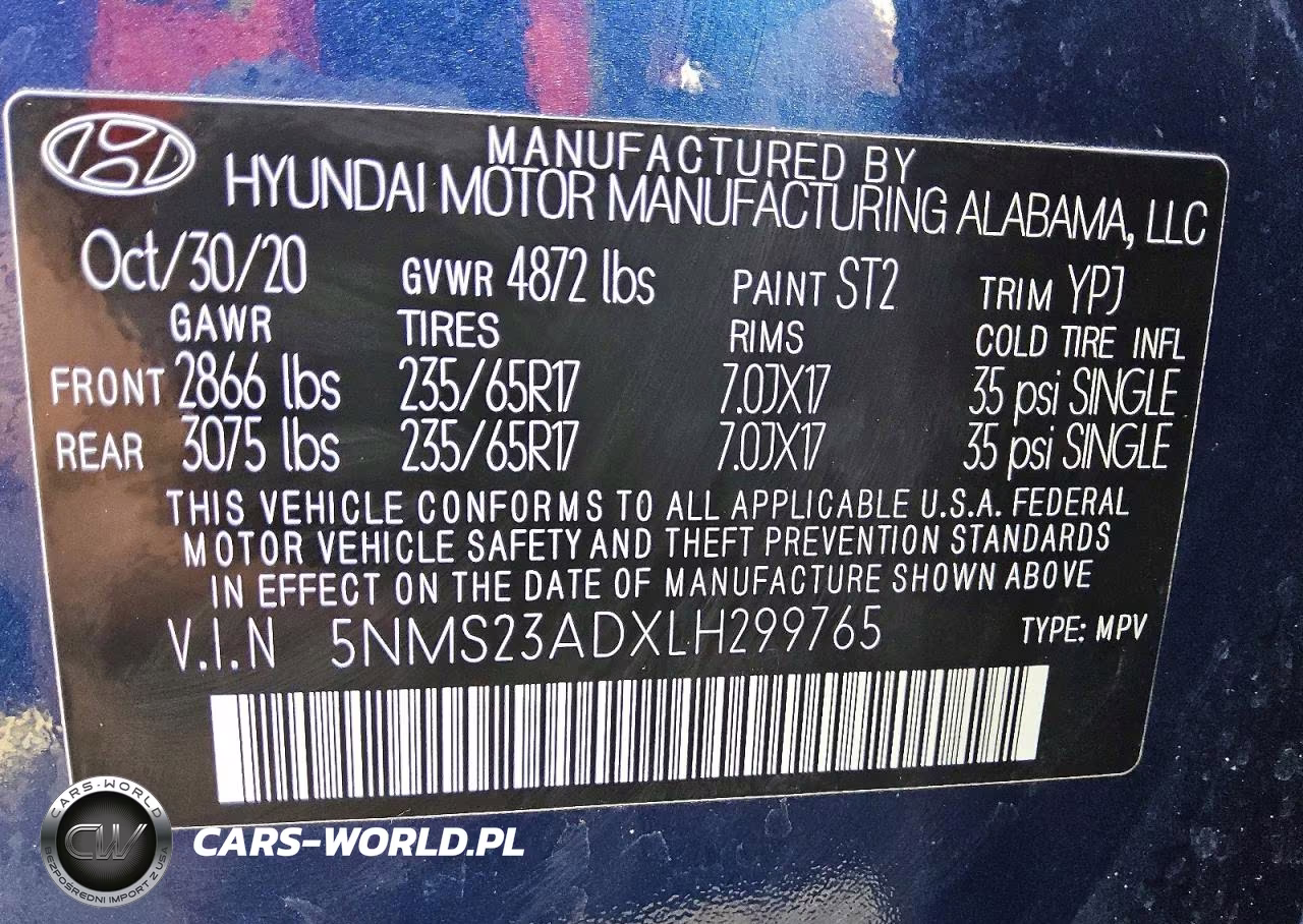 2020 Hyundai Santa Fe Se VIN:5NMS23ADXLH299765 - 13